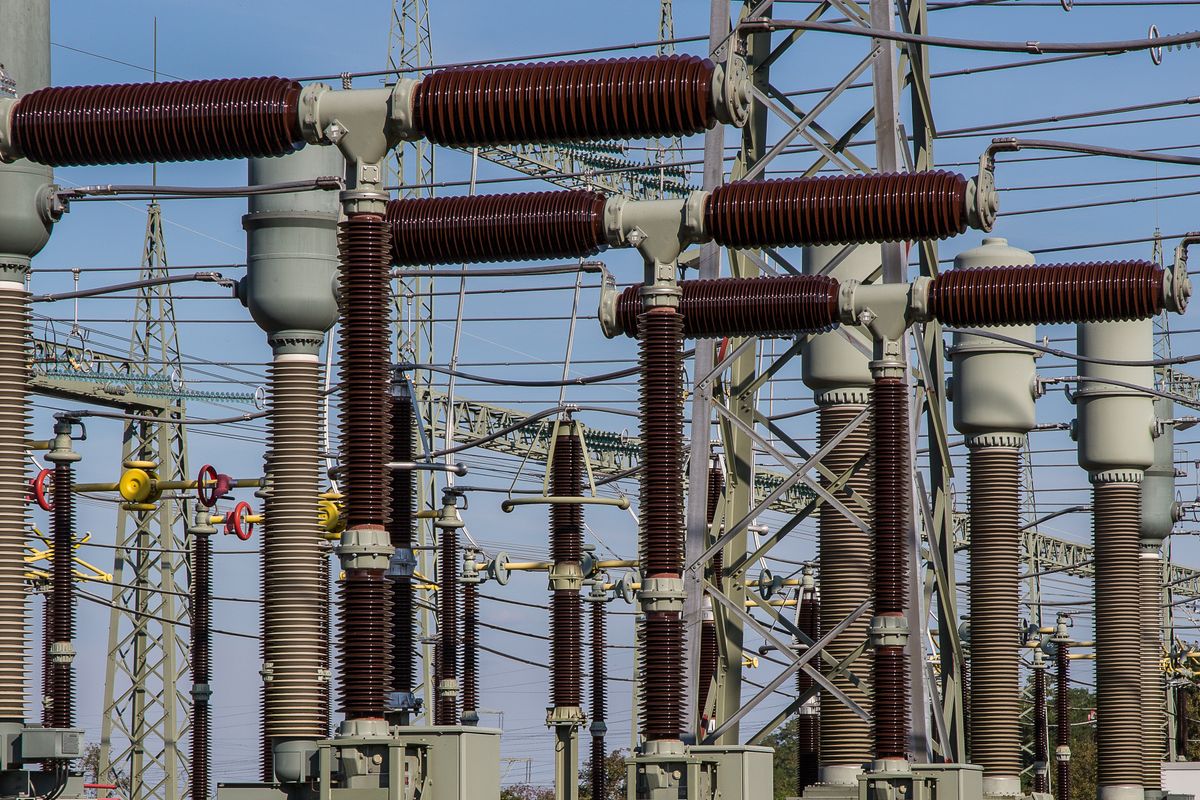 High-voltage equipment in an electrical substation