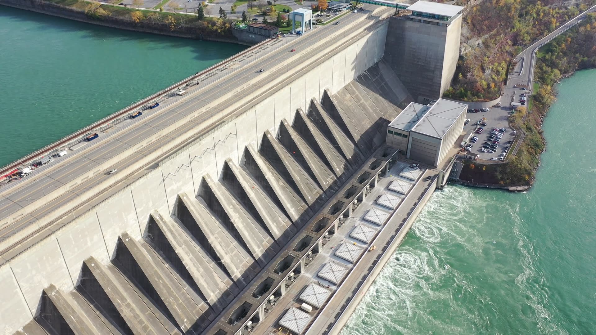 A hydroelectric dam, the first scene of the energy video